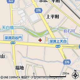 愛知県額田郡幸田町深溝上天白周辺の地図