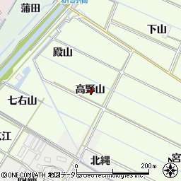 愛知県西尾市行用町高野山周辺の地図
