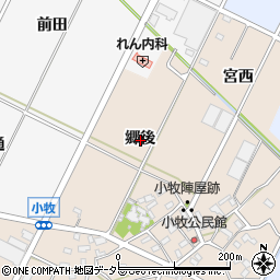 愛知県西尾市吉良町小牧郷後周辺の地図