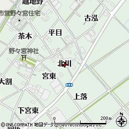 愛知県西尾市野々宮町北川周辺の地図