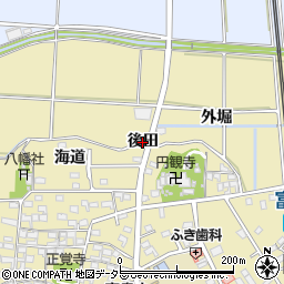 愛知県武豊町（知多郡）冨貴（後田）周辺の地図