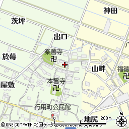 愛知県西尾市行用町東屋敷112周辺の地図