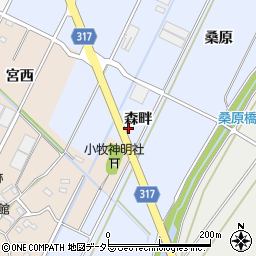 愛知県西尾市吉良町寺嶋森畔周辺の地図