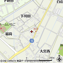 愛知県西尾市市子町稲荷3-6周辺の地図