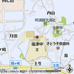 愛知県蒲郡市竹谷町上ノ山周辺の地図