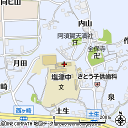 蒲郡市立塩津中学校周辺の地図