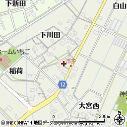 愛知県西尾市市子町稲荷3周辺の地図