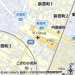 Ｖ・ｄｒｕｇ　豊川北店周辺の地図