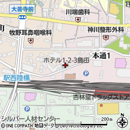 ホテル１－２－３　島田周辺の地図