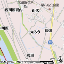 愛知県豊橋市賀茂町大ろう周辺の地図