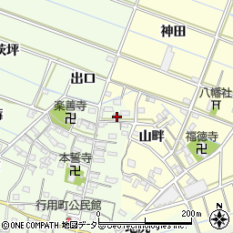 愛知県西尾市行用町東屋敷5周辺の地図