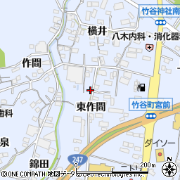 愛知県蒲郡市竹谷町（東作間）周辺の地図