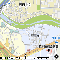 大阪府茨木市畑田町18-8周辺の地図