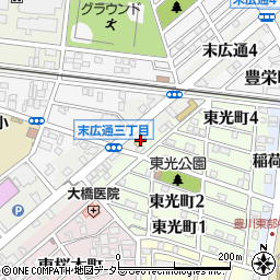 ファミリーマート豊川末広通店周辺の地図