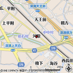愛知県幸田町（額田郡）深溝（河原）周辺の地図