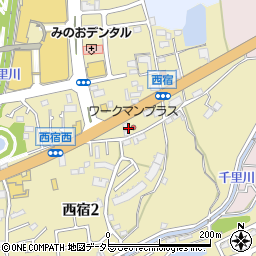 大阪府箕面市西宿周辺の地図