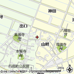 愛知県西尾市行用町東屋敷6周辺の地図