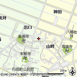 愛知県西尾市行用町東屋敷4周辺の地図