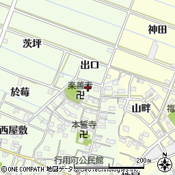 愛知県西尾市行用町東屋敷115周辺の地図