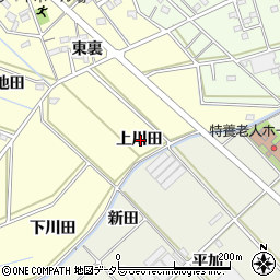 愛知県西尾市下道目記町上川田周辺の地図