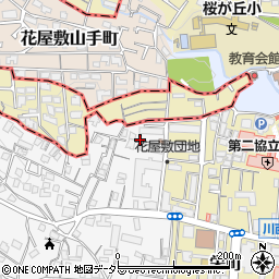 兵庫県川西市花屋敷1丁目14周辺の地図