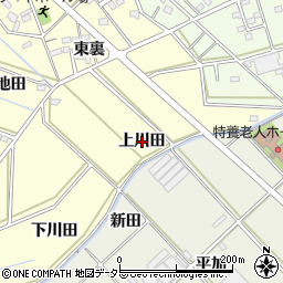 愛知県西尾市下道目記町（上川田）周辺の地図