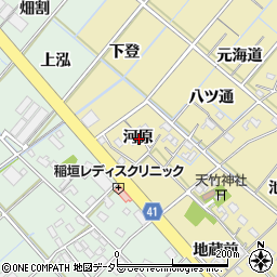 愛知県西尾市天竹町河原周辺の地図