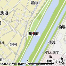 愛知県西尾市天竹町川新田周辺の地図