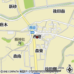 愛知県知多郡武豊町冨貴西迎周辺の地図