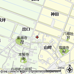 愛知県西尾市行用町東屋敷1周辺の地図