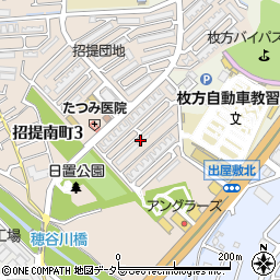 府営枚方招提団地周辺の地図