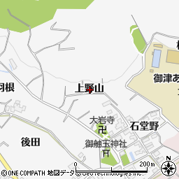 愛知県豊川市御津町豊沢上野山周辺の地図