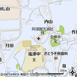 愛知県蒲郡市竹谷町内山68周辺の地図