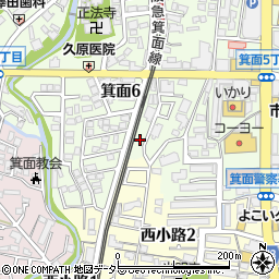 大阪府箕面市箕面6丁目6-36周辺の地図