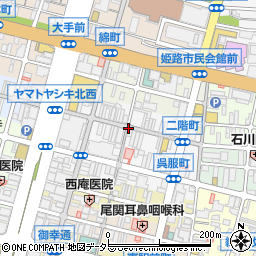 兵庫県姫路市二階町周辺の地図
