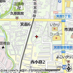 大阪府箕面市箕面6丁目6-25周辺の地図