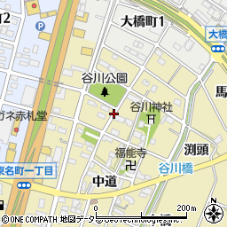 愛知県豊川市谷川町（天王）周辺の地図