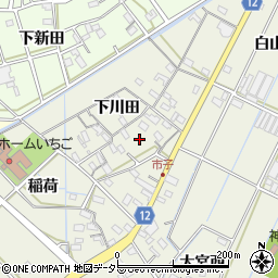 愛知県西尾市市子町下川田60周辺の地図