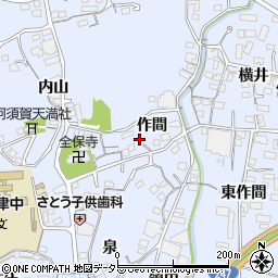 愛知県蒲郡市竹谷町（作間）周辺の地図