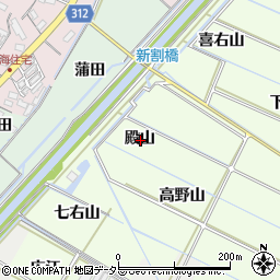 愛知県西尾市行用町殿山周辺の地図
