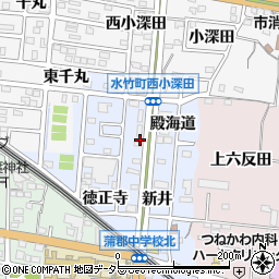 愛知県蒲郡市新井形町殿海道29周辺の地図