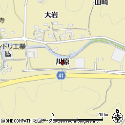 愛知県額田郡幸田町逆川川原周辺の地図