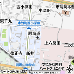 愛知県蒲郡市新井形町殿海道40周辺の地図