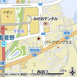 トヨタレンタリース大阪箕面店周辺の地図