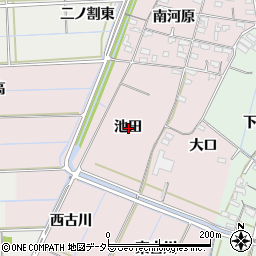 愛知県西尾市巨海町池田周辺の地図