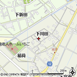 愛知県西尾市市子町下川田30周辺の地図