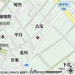 愛知県西尾市横手町古泓19-1周辺の地図