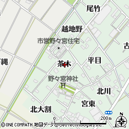 愛知県西尾市野々宮町茶木周辺の地図