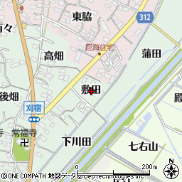 愛知県西尾市刈宿町敷田周辺の地図