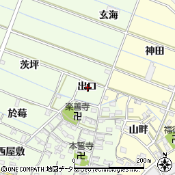 愛知県西尾市行用町出口周辺の地図